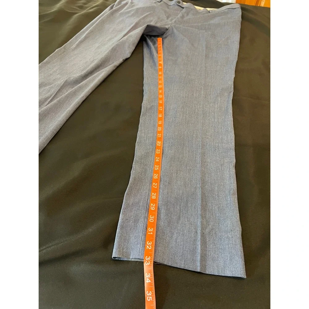Savile Row Company London Strand Dress Pants Blue Grey Heather 50W 33L Stretch